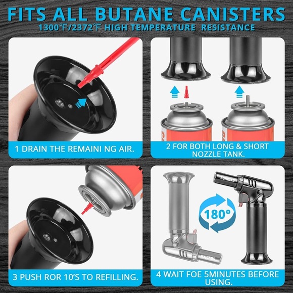 Brand New Refillable Butane Torch with Fuel Gauge for Baking and BBQ - Picture 7 of 7